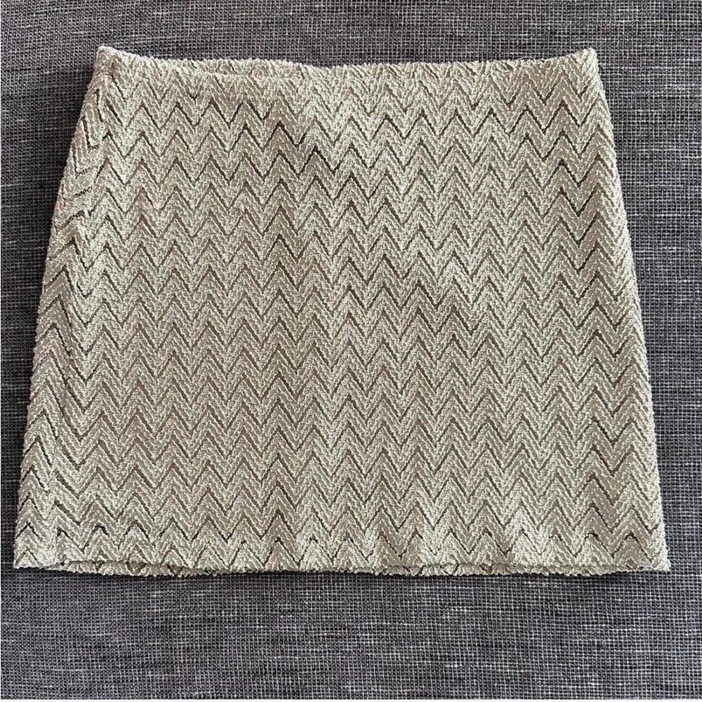 Elegant Cream Chevron Skirt